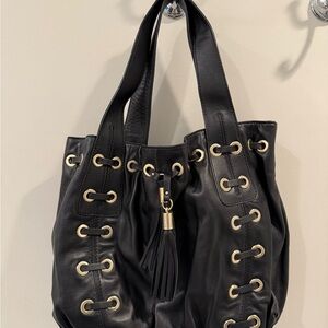 Michael Kors Black Tote with Gold Eyelets